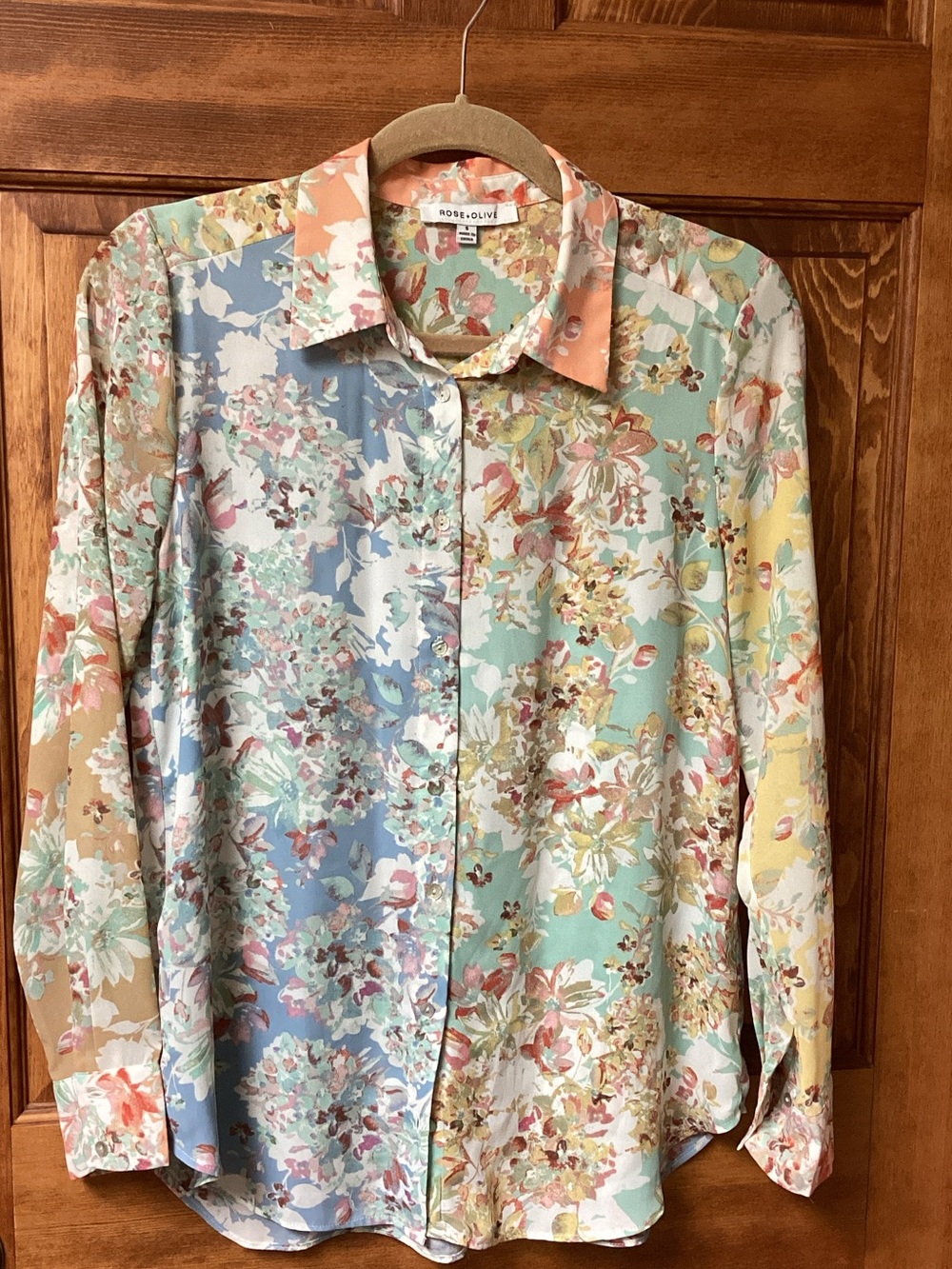 Rose & Olive Pastel Floral Blouse